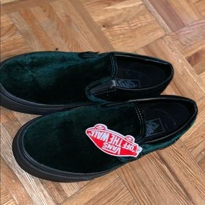 Dark Green velvet vans
